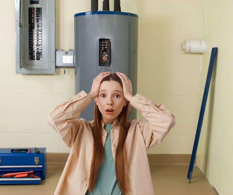 Woman worried about her water heater
